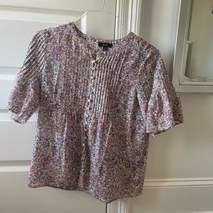 J. Crew Floral Purple Top